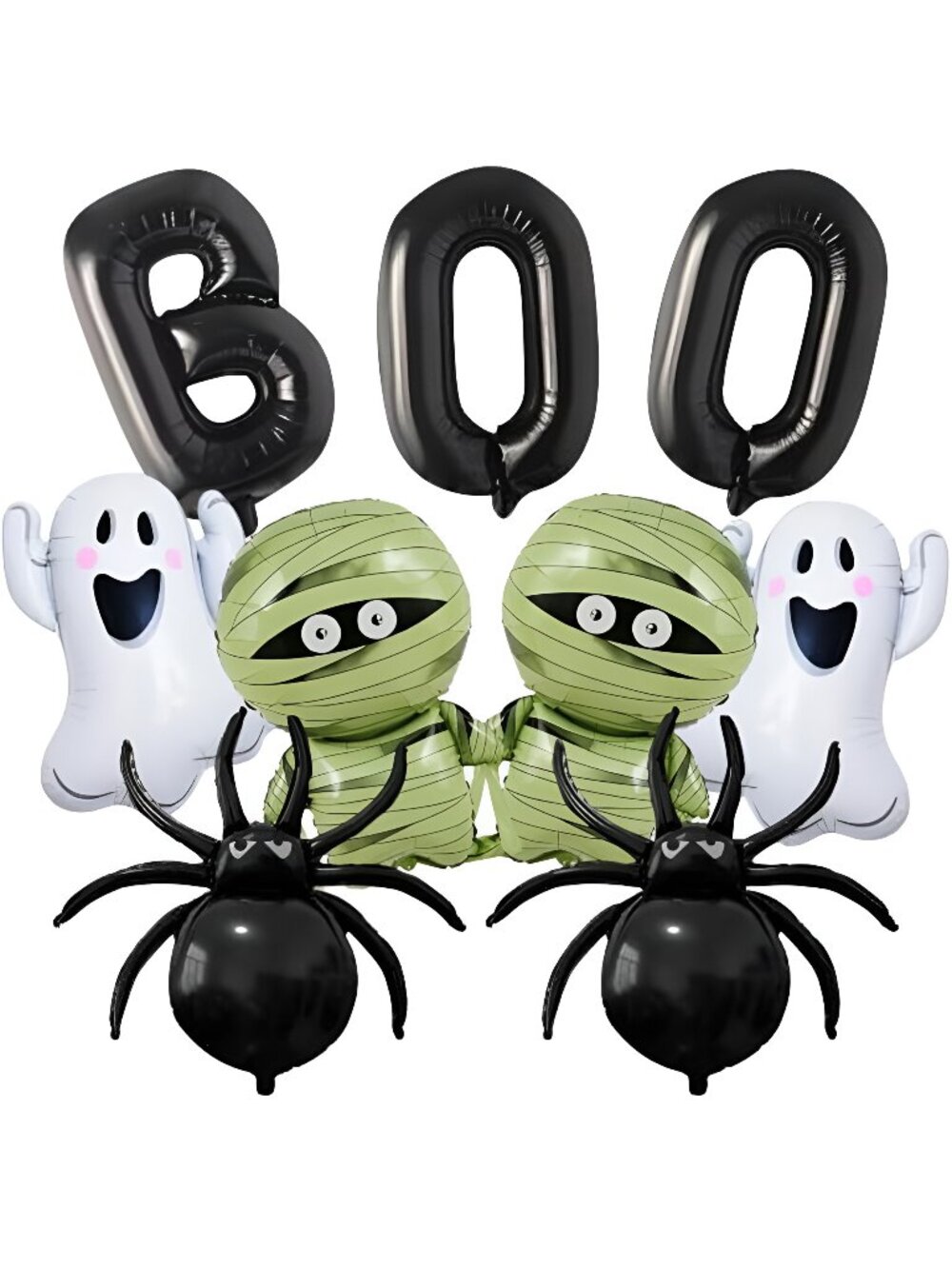 9Pcs Halloween Balloon Halloween Black Boo Balloons Set